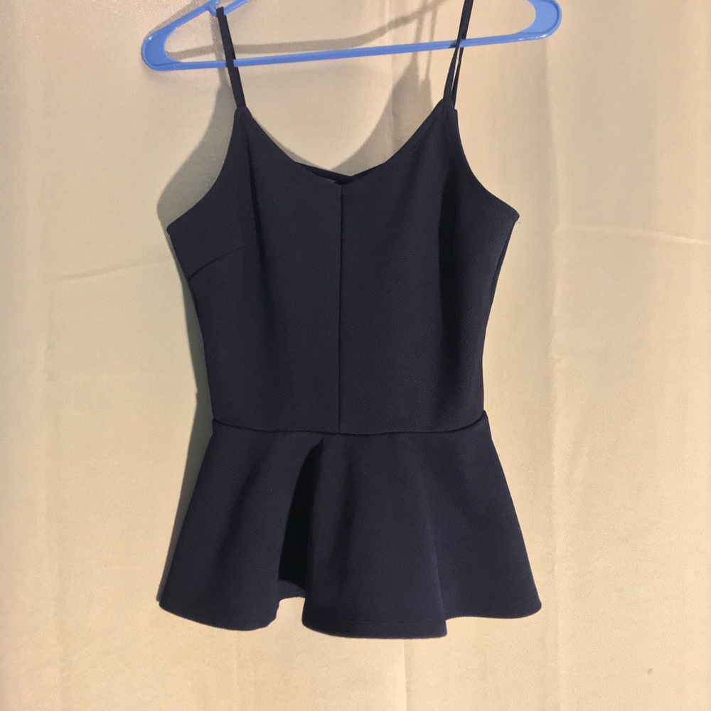 Dark Blue Peplum Top